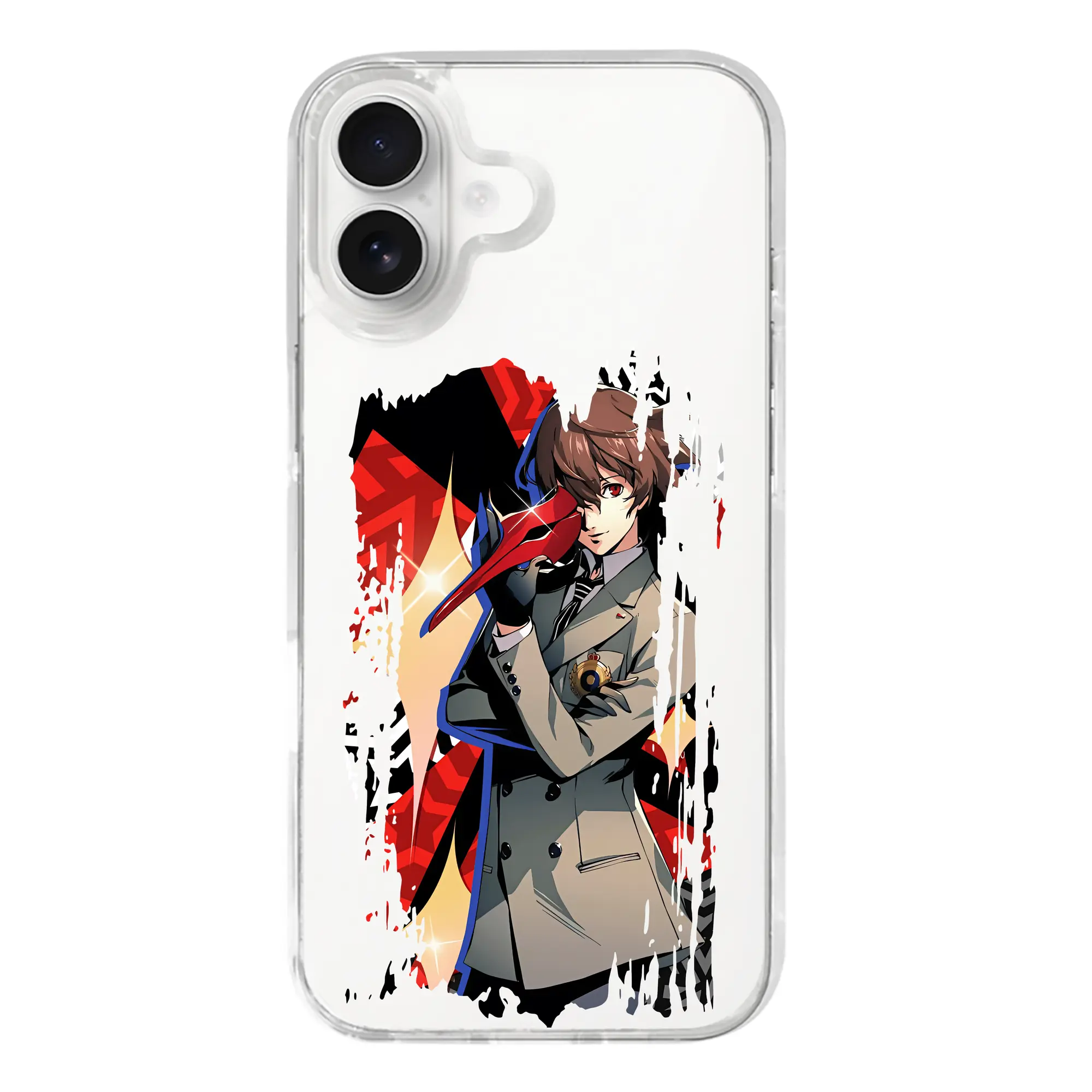 ペルソナ グッズ,明智吾郎 - iPhone 17シリーズ 透明スマホケース – 薄型・耐衝撃・精密フィット保護カバー